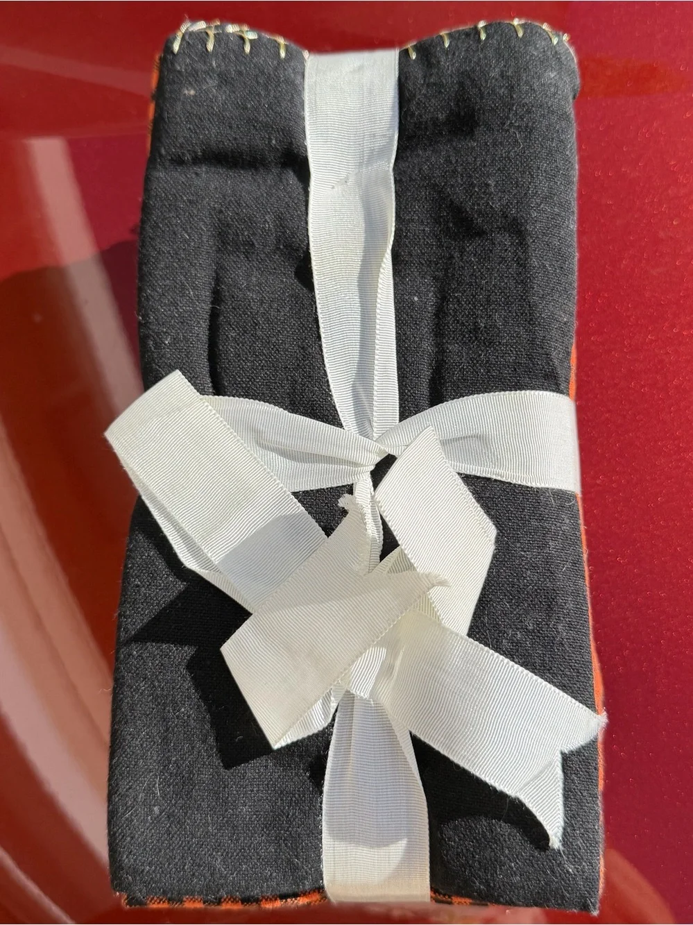 MAX STUDIO HOMW NWT 8pc gingham/black dinner napkins